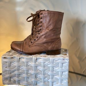 Nine West Haleigh Leather Combat Boot